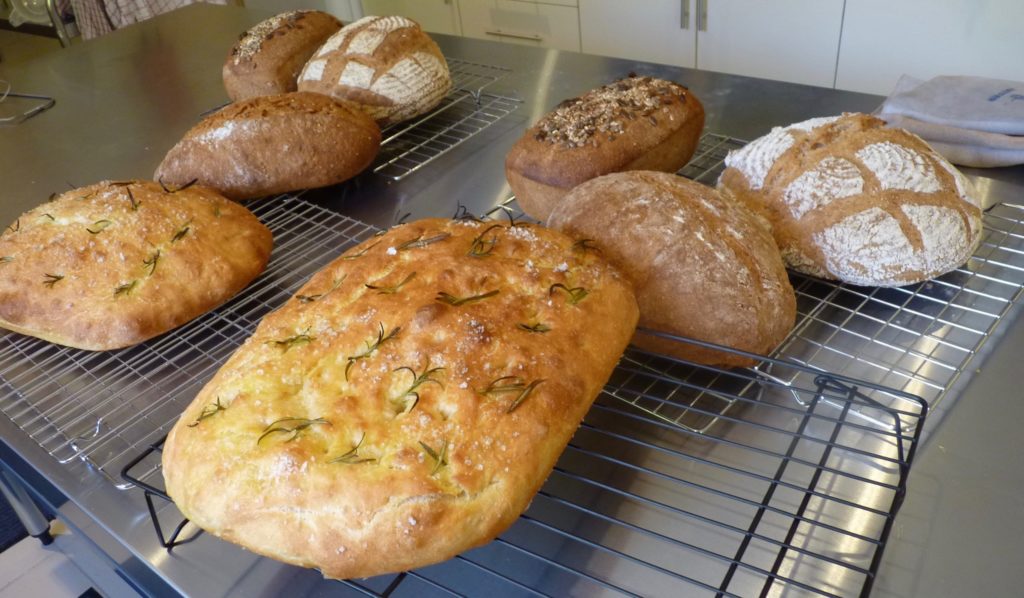 selection of loaves made on a bread basics course